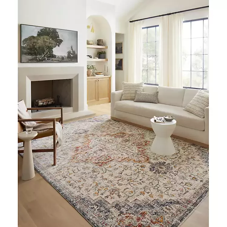 Ivory and Blue Bergamo Area Rug, 6x9>Kirklands Home Clearance