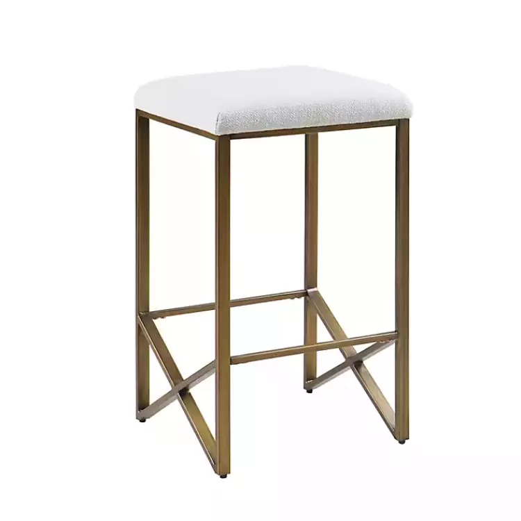 Ivory and Gold Backless Counter Stool>Kirklands Home Cheap