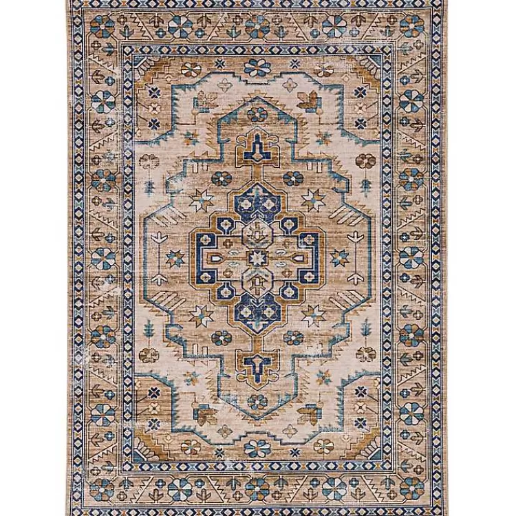 Ivory and Gold Julian Washable Area Rug, 5x7>Kirklands Home Cheap