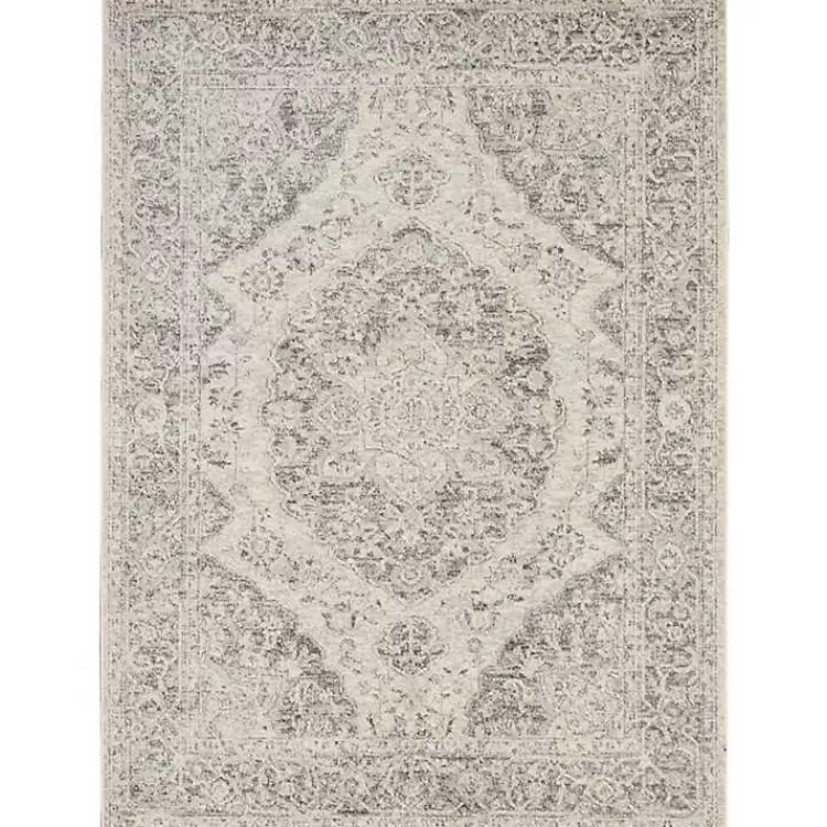 Ivory and Gray Oushak Medallion Area Rug, 6x9>Kirklands Home Cheap