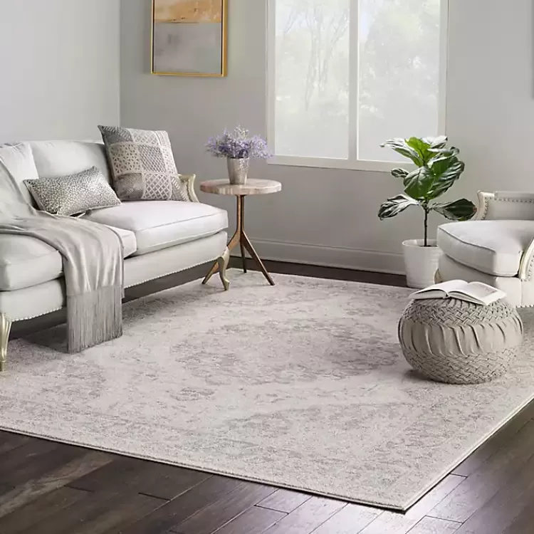 ivory_and_gray_oushak_medallion_area_rug_x_7.webp Ivory and Gray Oushak Medallion Area Rug, 8x10>Kirklands Home Outlet