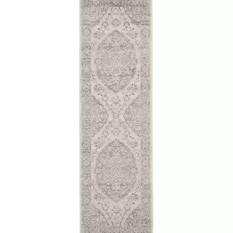 Ivory and Gray Oushak Medallion Runner, 2x7>Kirklands Home Fashion