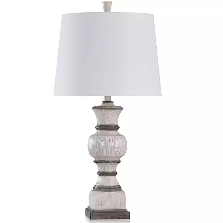 Ivory and Gray Wood Grain Table Lamp>Kirklands Home Flash Sale