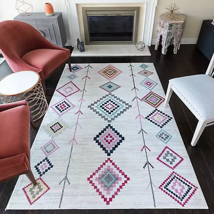 ivory_and_multicolor_aztec_area_rug_x_3.webp and Multicolor Aztec Area Rug, 8x10>Kirklands Home New