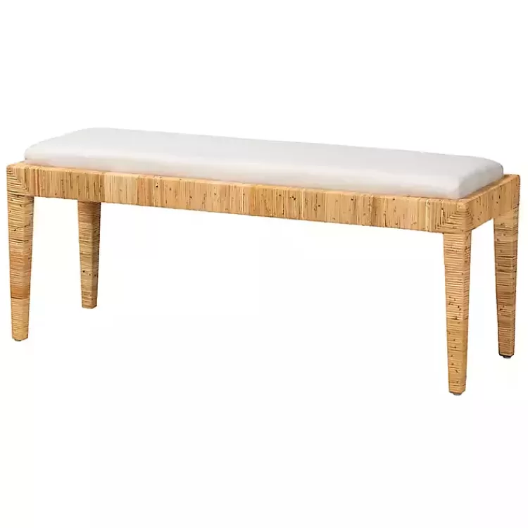 and Natural Woven Rattan Bench>Kirklands Home Store
