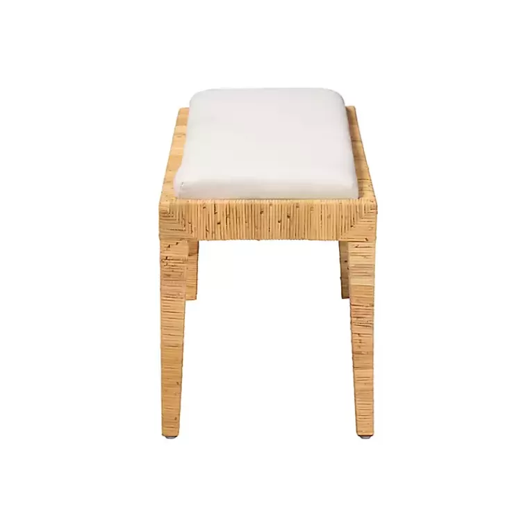 ivory_and_natural_woven_rattan_bench_2.webp and Natural Woven Rattan Bench>Kirklands Home Store