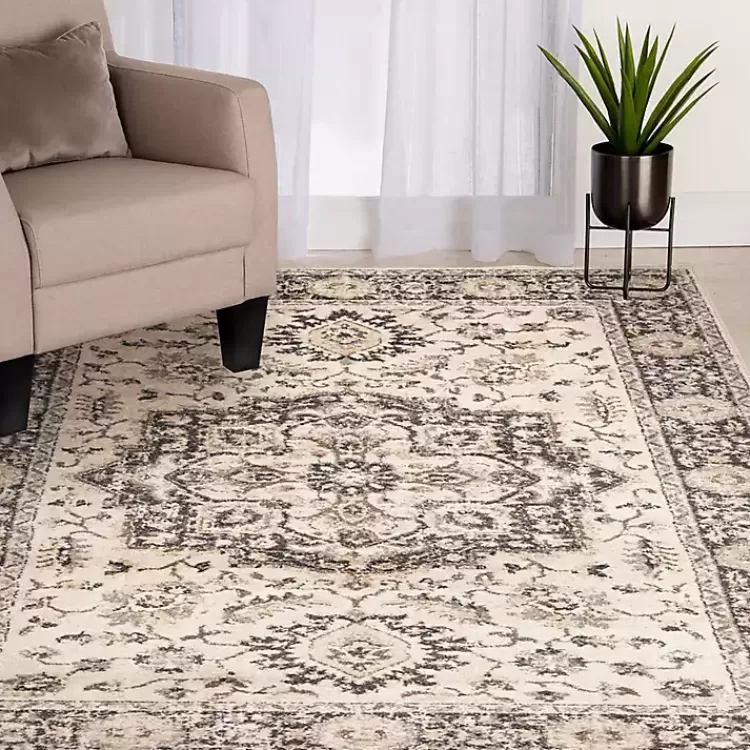 Ivory and Navy Laur Vintage Area Rug, 7x9>Kirklands Home Best