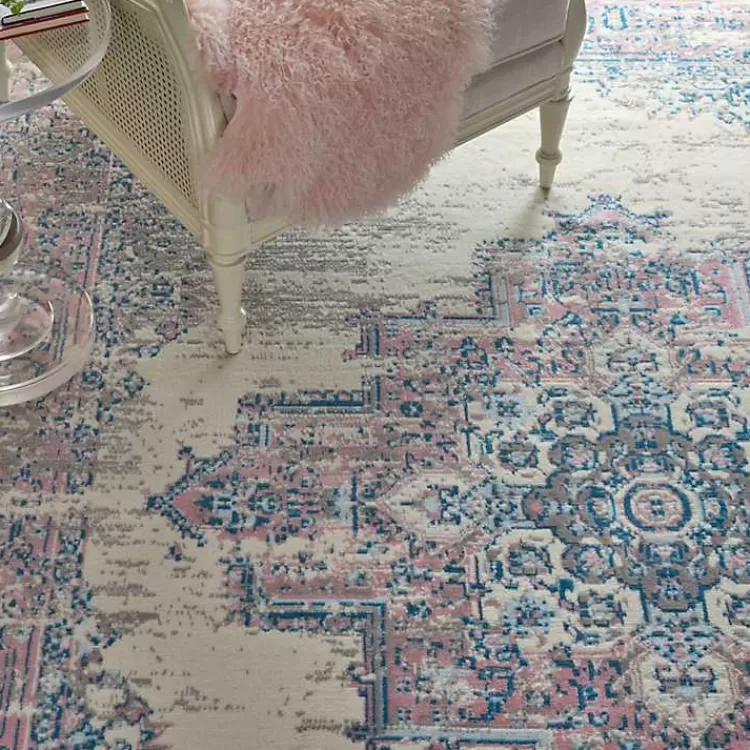 ivory_and_pink_central_medallion_area_rug_x_6.webp Ivory and Pink Central Medallion Area Rug, 7x9>Kirklands Home Flash Sale