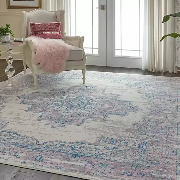 ivory_and_pink_central_medallion_area_rug_x_7.webp Ivory and Pink Central Medallion Area Rug, 7x9>Kirklands Home Flash Sale
