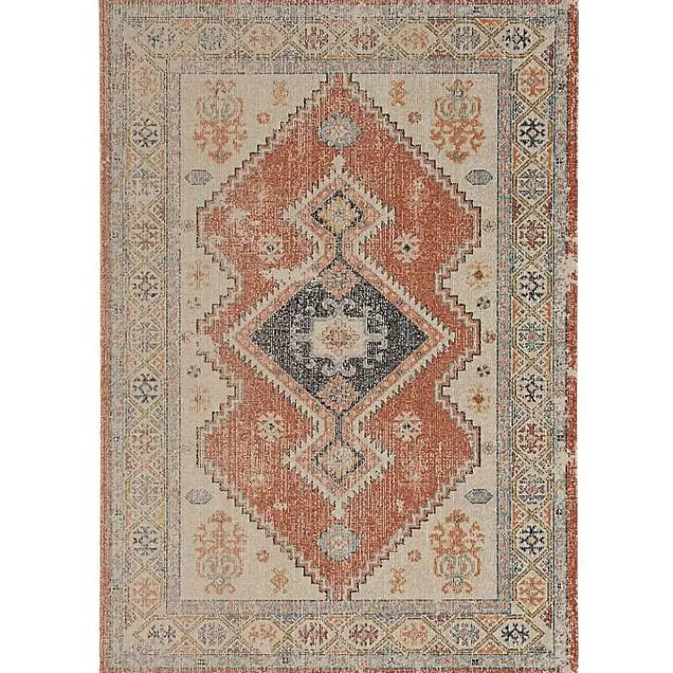 Ivory and Rust Traditional Motif Area Rug, 5x7>Kirklands Home Shop