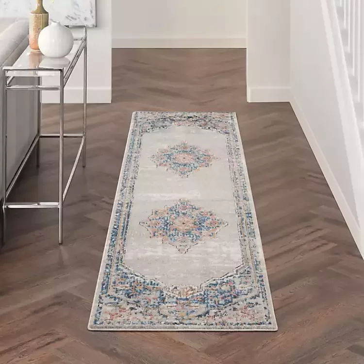 Ivory Antique Diamond Medallion Runner, 2x7>Kirklands Home Discount