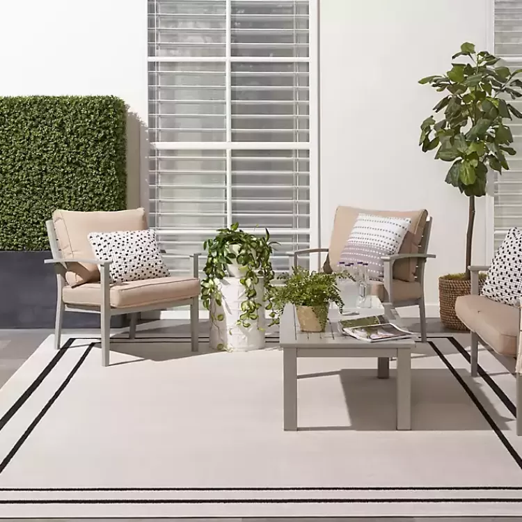 ivory_bordered_indooroutdoor_area_rug_x_5-1.webp Bordered Indoor/Outdoor Area Rug, 8x10>Kirklands Home Best Sale