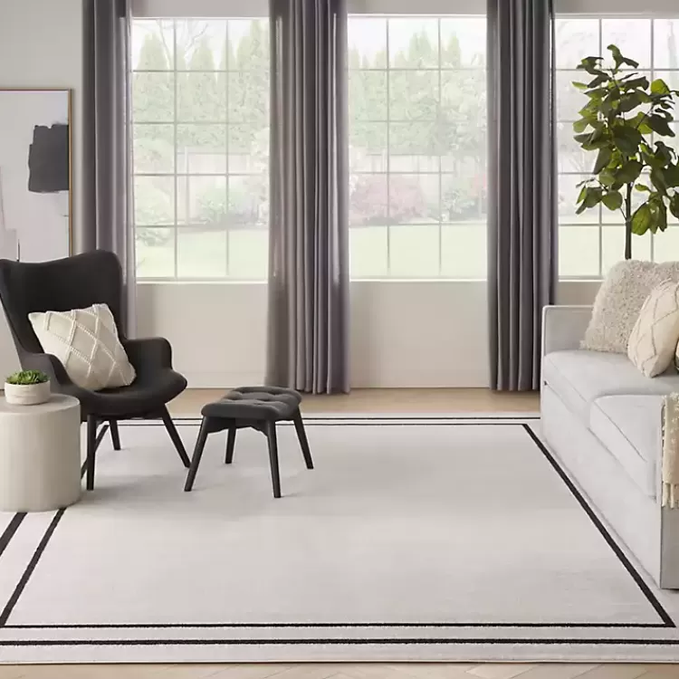 ivory_bordered_indooroutdoor_area_rug_x_8-1.webp Bordered Indoor/Outdoor Area Rug, 8x10>Kirklands Home Best Sale