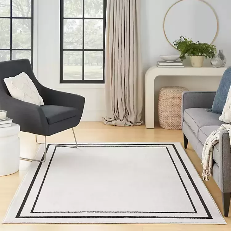 ivory_bordered_indooroutdoor_area_rug_x_8-2.webp Bordered Indoor/Outdoor Area Rug, 6x9>Kirklands Home Sale