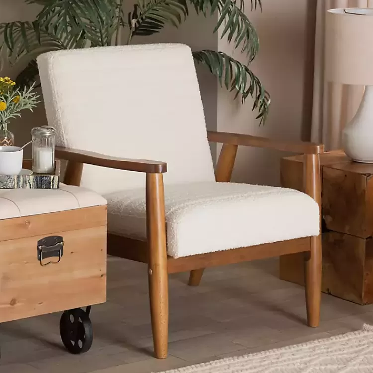 ivory_boucle__wood_frame_accent_chair_7.webp Boucle & Wood Frame Accent Chair>Kirklands Home New