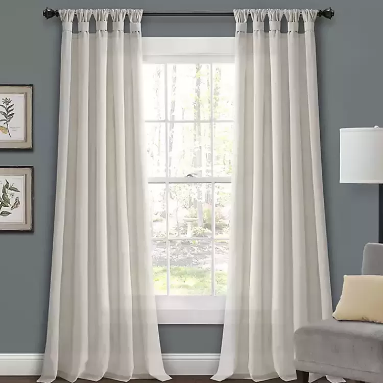 Burlap Knotted Curtain Panel Set, 108 in.>Kirklands Home New