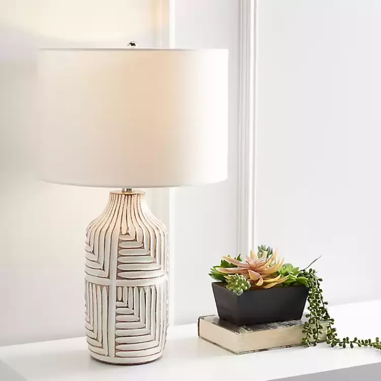 Ivory Carved Wood Dianne Table Lamp>Kirklands Home Sale