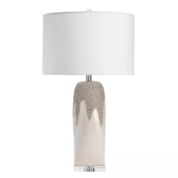 Ivory Ceramic Textured Base Table Lamp>Kirklands Home Sale