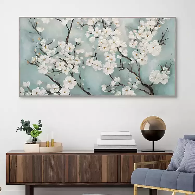 Ivory Cherry Blossoms Framed Canvas Art Print>Kirklands Home Cheap