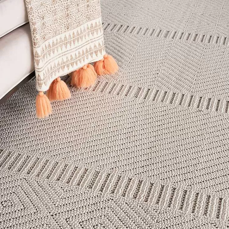 ivory_chevron_diamond_tasseled_area_rug_x_3.webp Chevron Diamond Tasseled Area Rug, 7x10>Kirklands Home Cheap