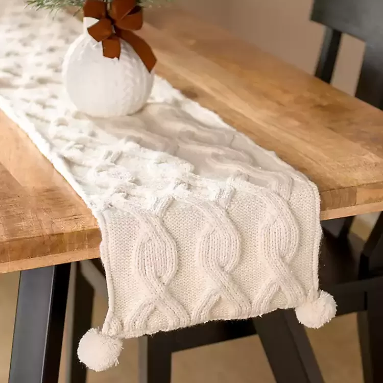 Chunky Knit Table Runner, 90 in.>Kirklands Home Outlet