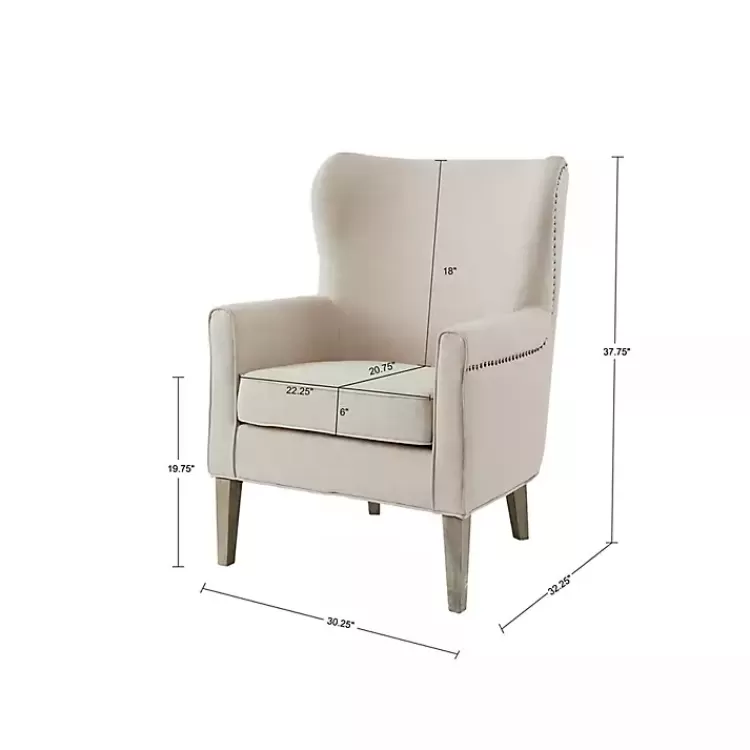 ivory_curved_wingback_accent_chair_8.webp Curved Wingback Accent Chair>Kirklands Home Outlet