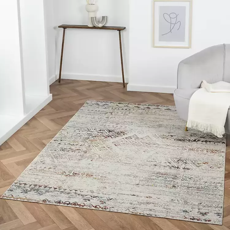 Distressed Medallion Washable Area Rug, 7x9>Kirklands Home Discount
