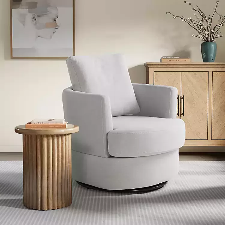Ivory Elmhurst Swivel Accent Chair>Kirklands Home Flash Sale