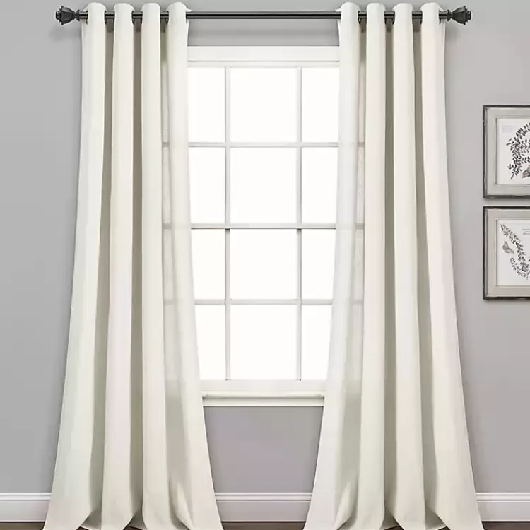Faux Linen Curtain Panel Set, 84 in.>Kirklands Home Outlet
