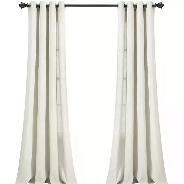 ivory_faux_linen_curtain_panel_set__in_6.webp Faux Linen Curtain Panel Set, 84 in.>Kirklands Home Outlet