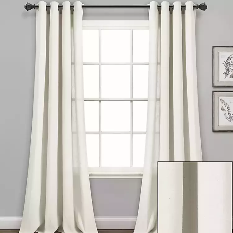 ivory_faux_linen_curtain_panel_set__in_9.webp Faux Linen Curtain Panel Set, 84 in.>Kirklands Home Outlet