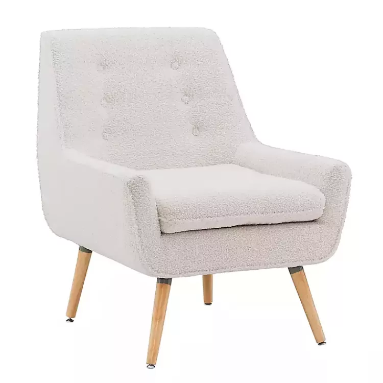 Ivory Faux Sherpa Tufted Accent Chair>Kirklands Home Outlet