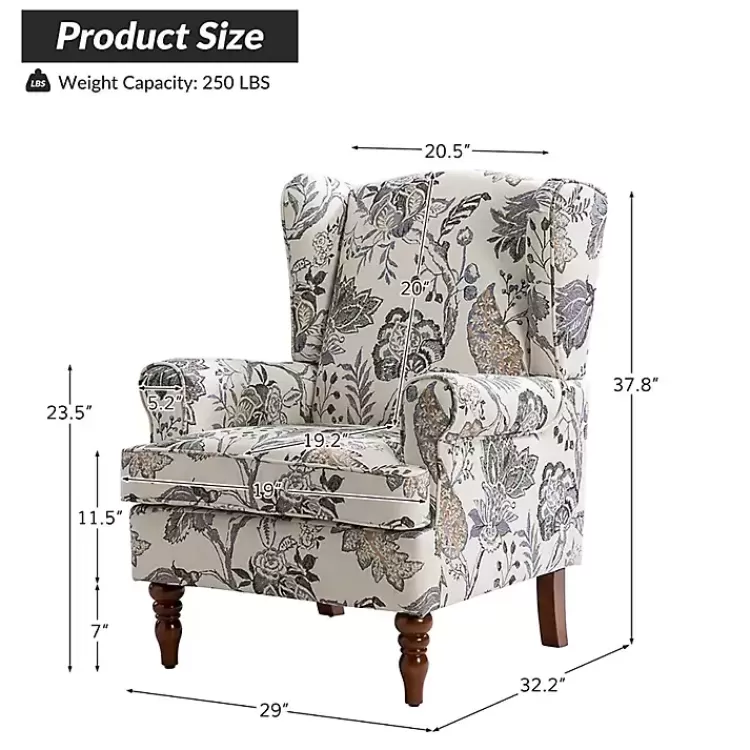 ivory_floral_brocade_wingback_ella_armchair_3.webp Ivory Floral Brocade Wingback Ella Armchair>Kirklands Home Discount