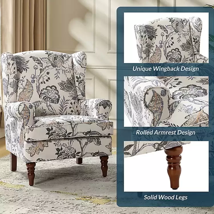 ivory_floral_brocade_wingback_ella_armchair_6.webp Ivory Floral Brocade Wingback Ella Armchair>Kirklands Home Discount