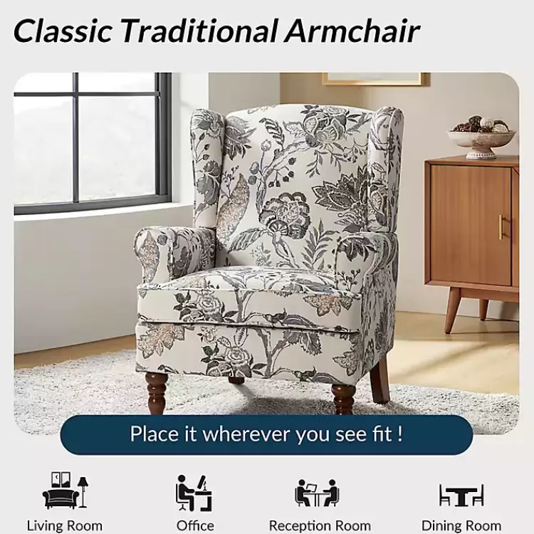 ivory_floral_brocade_wingback_ella_armchair_7.webp Ivory Floral Brocade Wingback Ella Armchair>Kirklands Home Discount