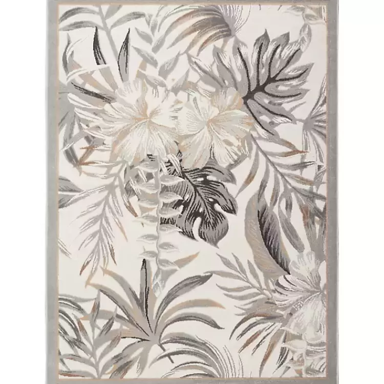 Ivory Grand Leaf Coastal Area Rug, 5x7>Kirklands Home Flash Sale