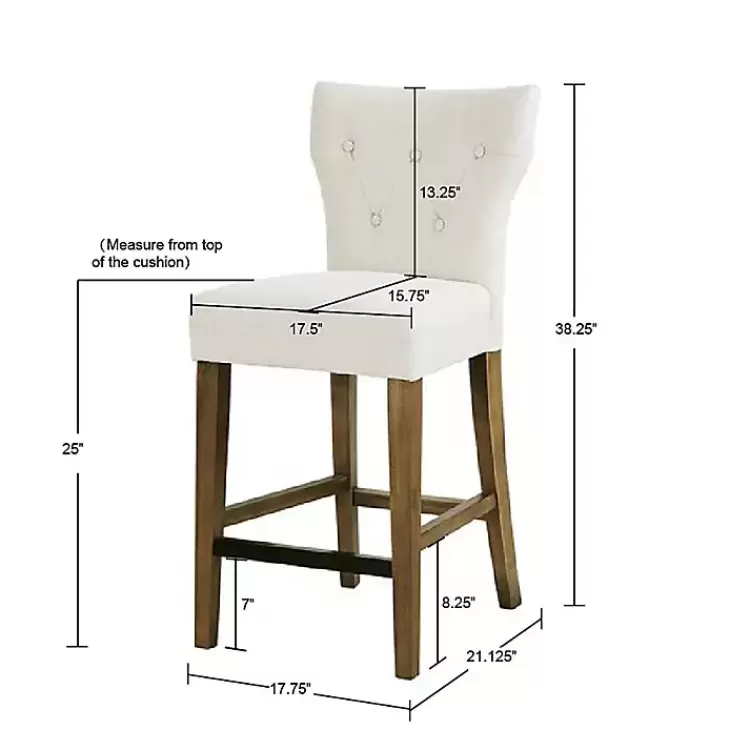 ivory_harrison_tufted_counter_stool_5.webp Ivory Harrison Tufted Counter Stool>Kirklands Home Store