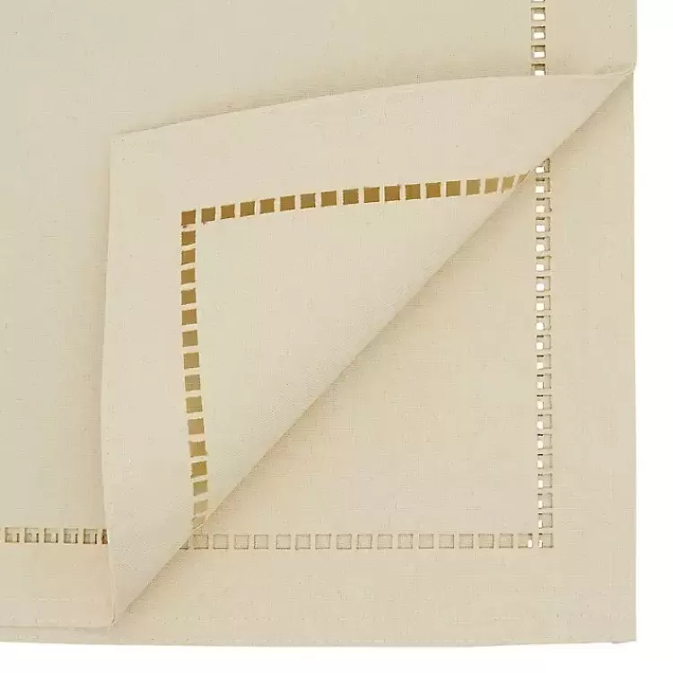 Ivory Hemstitch Border Table Runner>Kirklands Home Hot