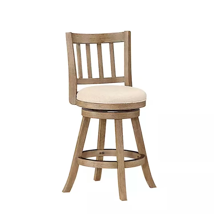 Linen Slat Back Swivel Counter Stool>Kirklands Home Cheap