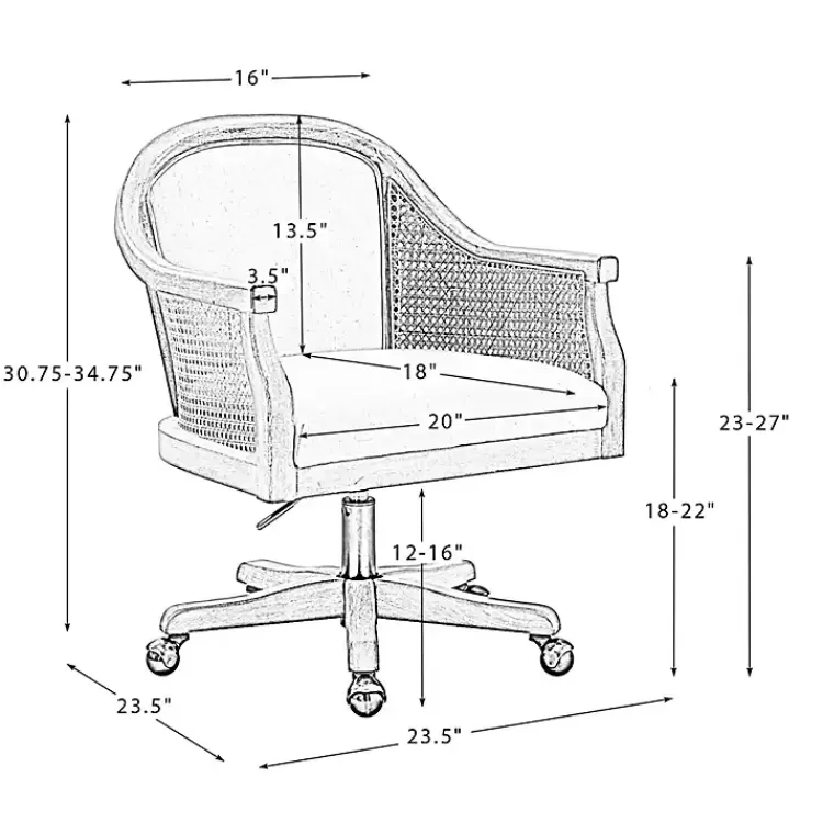 ivory_rattan_swivel_office_chair_10.webp Rattan Swivel Office Chair>Kirklands Home Cheap