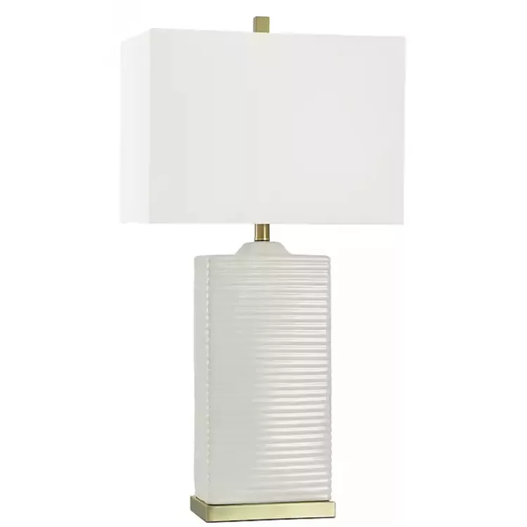 Ribbed Ceramic Rectangular Table Lamp>Kirklands Home Sale