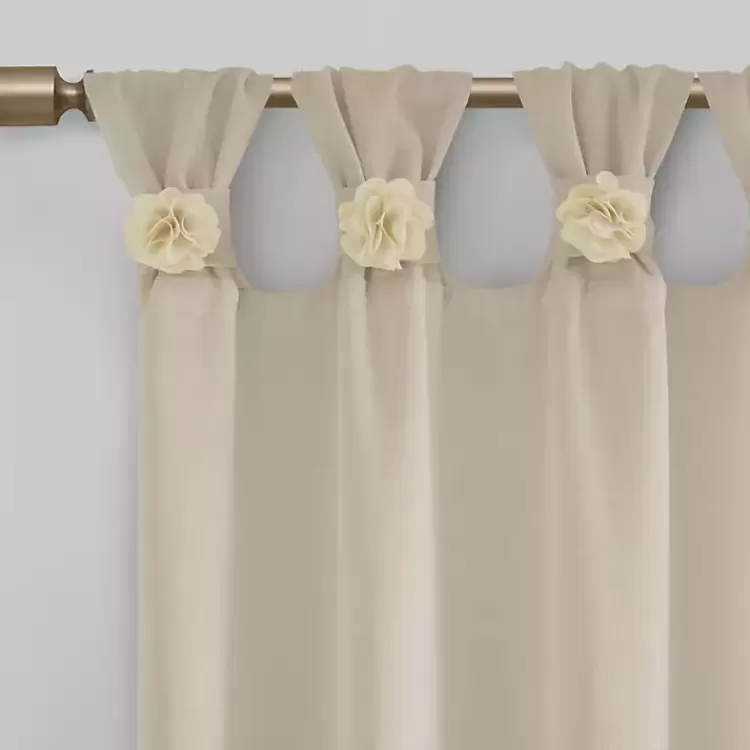 ivory_rosette_tab_top_curtain_panel__in_3.webp Rosette Tab Top Curtain Panel, 84 in.>Kirklands Home Fashion