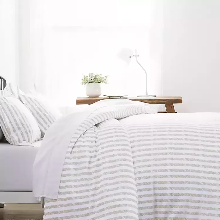 Rugged Stripes Puffed 3-pc. Queen Duvet Set>Kirklands Home Outlet