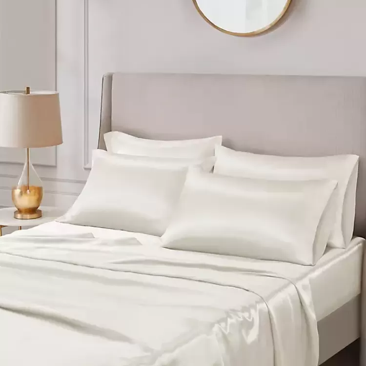 ivory_satin_pc_queen_sheet_set_3.webp Satin 6-pc. Queen Sheet Set>Kirklands Home Shop
