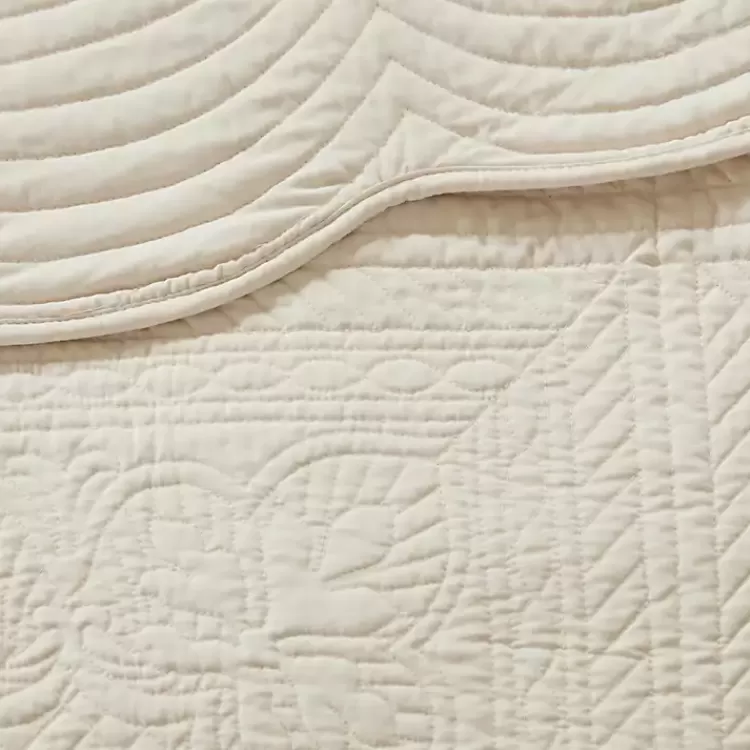 ivory_scalloped_monica_pc_queen_coverlet_set_5.webp Scalloped Monica 3-pc. Queen Coverlet Set>Kirklands Home Hot