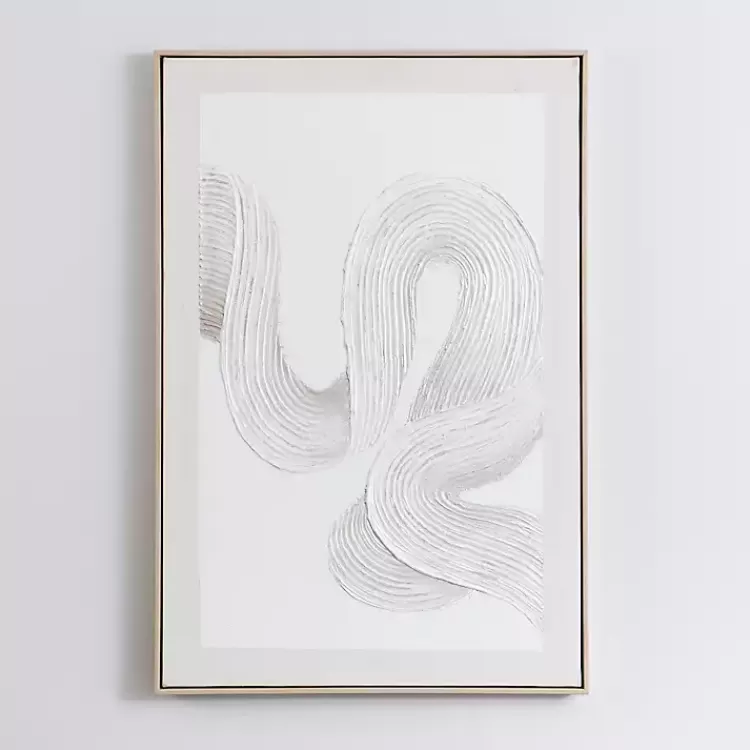 Ivory Swirls Framed Canvas Art Print>Kirklands Home Clearance