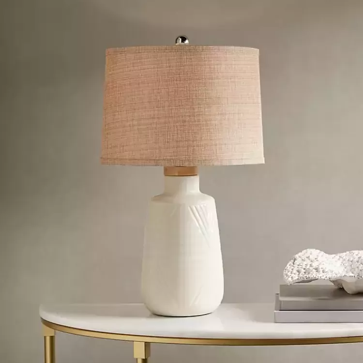 Ivory Textured Ceramic Boho Table Lamp>Kirklands Home Clearance