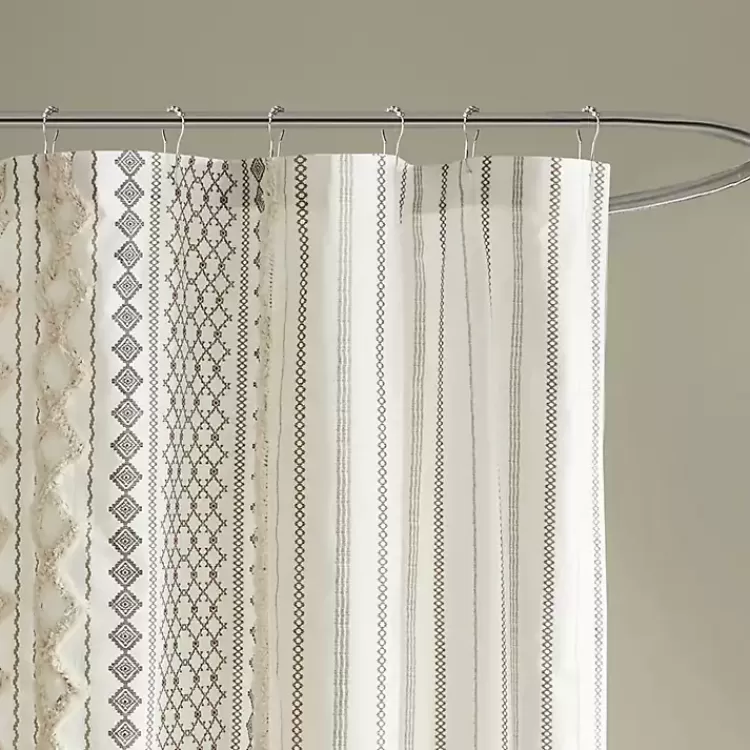 ivory_textured_chenille_shower_curtain_2.webp Textured Chenille Shower Curtain>Kirklands Home Cheap