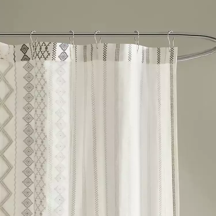 ivory_textured_chenille_shower_curtain_4.webp Textured Chenille Shower Curtain>Kirklands Home Cheap