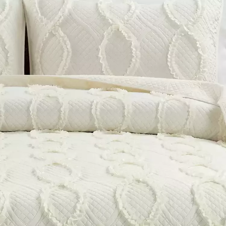 ivory_trellis_ruffles_pc_king_quilt_set_2.webp Ivory Trellis Ruffles 3-pc. King Quilt Set>Kirklands Home Clearance